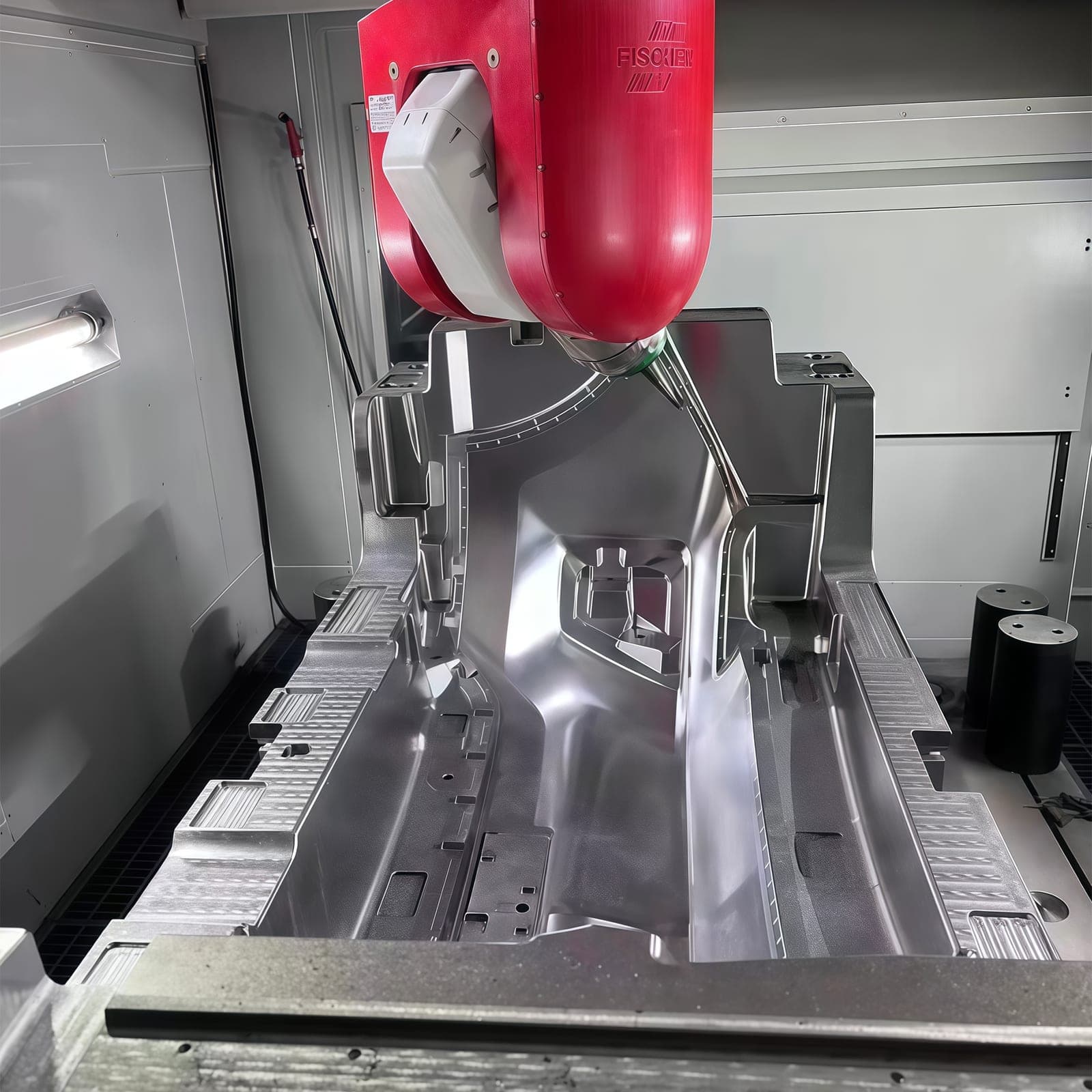 Customer sample: large cavity mold block, machined to the customer's drawing.